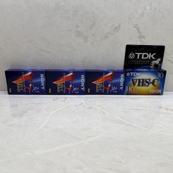 Lot of 4 VHS-C Super High Grade Compact Video Cassette Sony TDM 30 Minute New - Picture 1 of 4